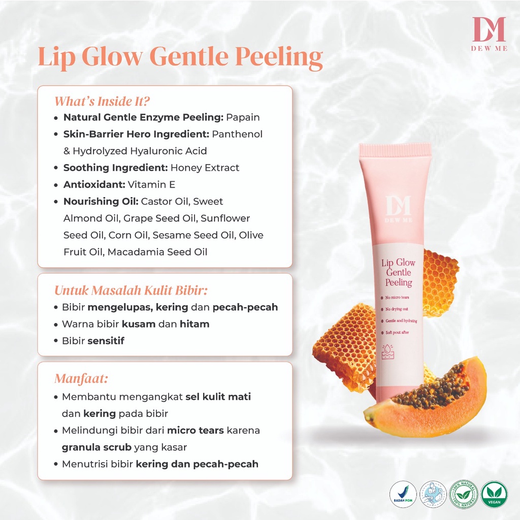 DEW ME LIP GLOW GENTLE PEELING