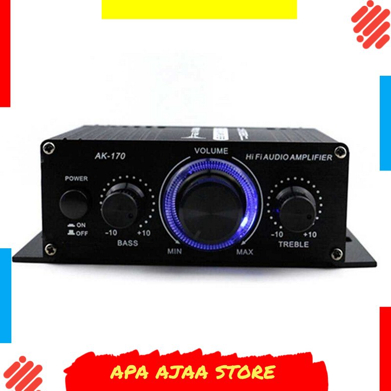 Terlariss !! ANENG HiFi Mini Stereo Car Amplifier Treble Bass Booster - AK170