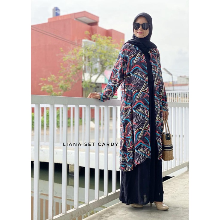 Liana set outer/one set cardy/one set gamis rayon busui allsize/dress cardy new arrival/stelan outer