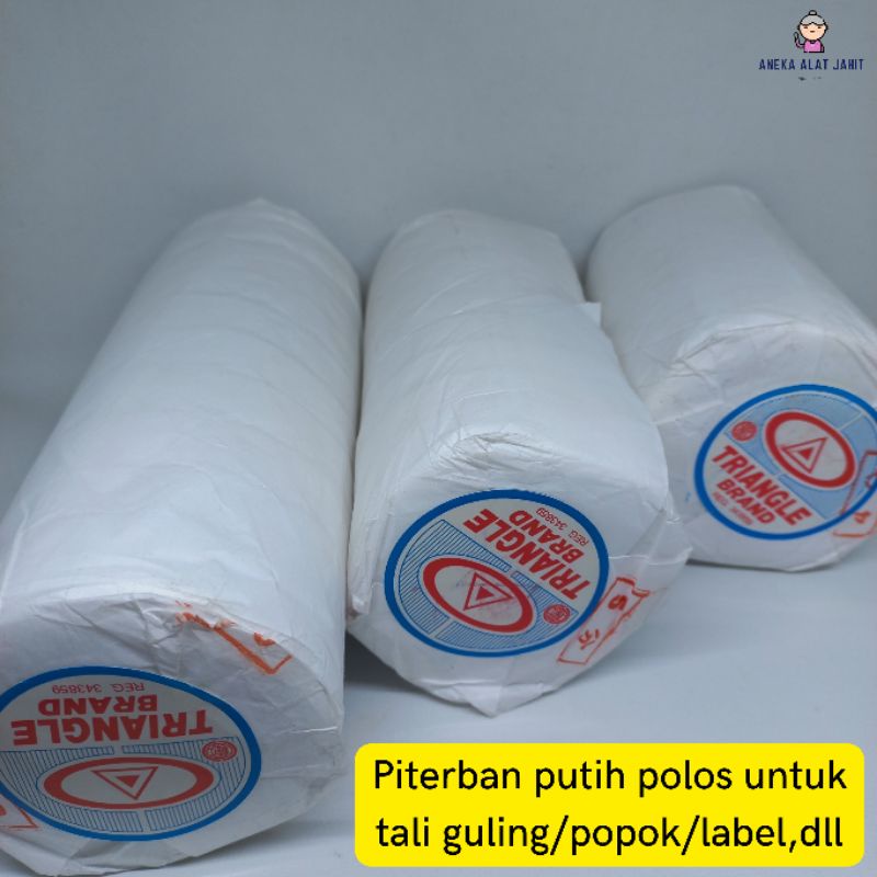Piterban Putih Polos / Tali Guling / Popok dijual per roll