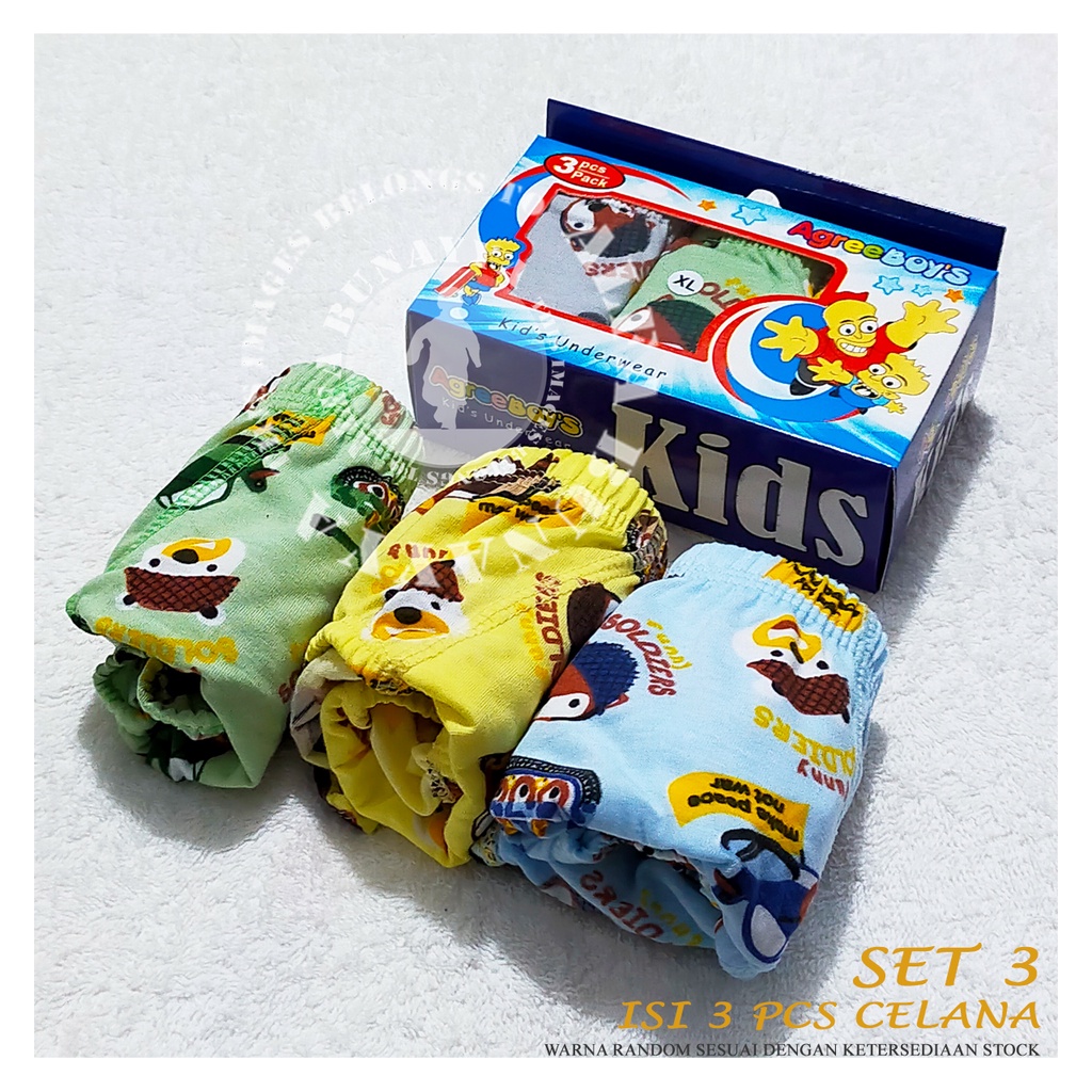 3 Pcs Celana Dalam Anak Laki-laki AGREE BOYS AB5AGB-OX Soldiers CD Boys Underwear