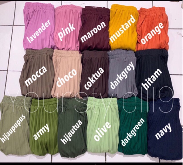 Rok plisket murah polos rempel muslimah skirt sale