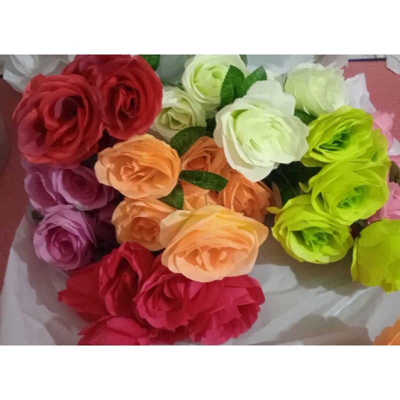 Bunga Artificial  Mawar Tearose Plastik || Bunga Mawar /Rose Mati Dekorasi || Bunga Mawar  Besar 7cm