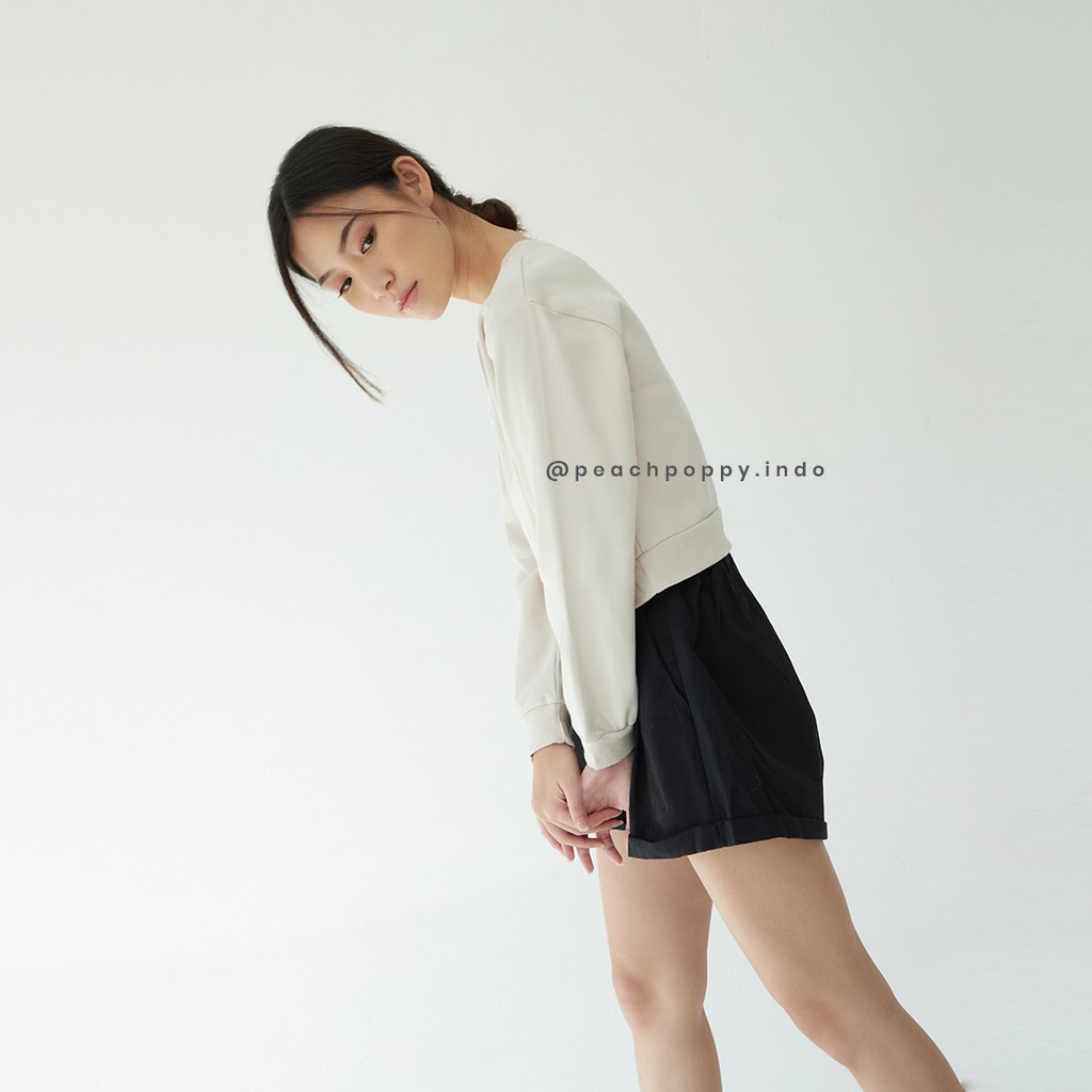 Peach Poppy Sumi Sweater - Atasan Outerwear Wanita Crop Pastel All Size