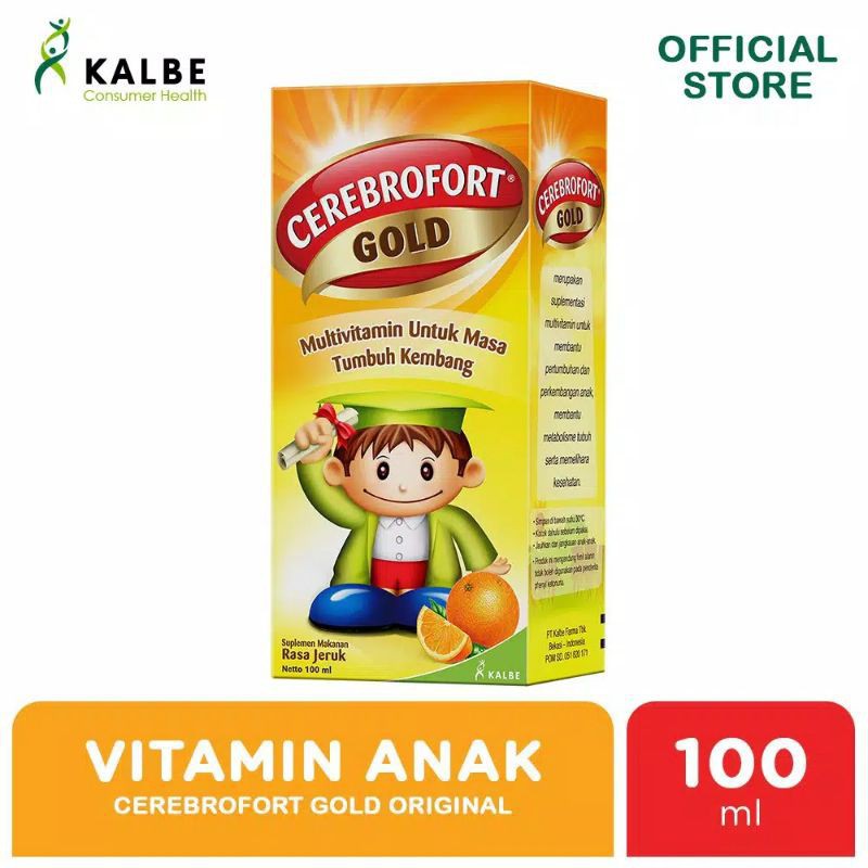 Cerebrofort Gold Multivitamin Vitamin Anak Sirup - Kabakids Store