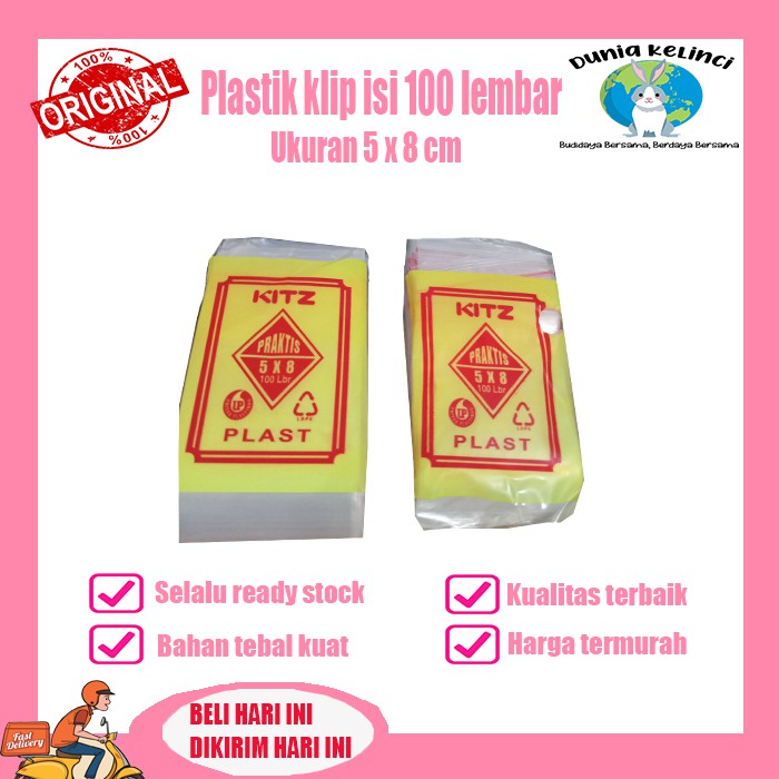 Plastik Klip isi 100 lembar 5x8 cm tebal kuat Ziplock Zippack Zipper plastik obat KITZ