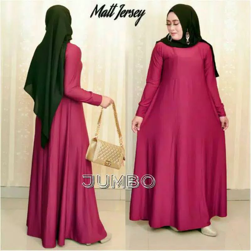 [Fashion Muslim] Gamis JERSEY POLOS XXXL premium | super jumbo | tebal | busui | saku | terlaris