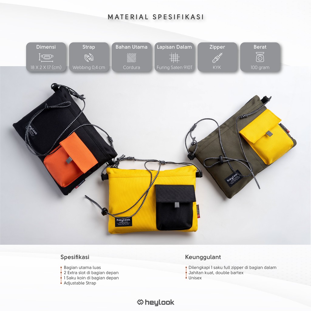 (BISA COD) TAS SELEMPANG PRIA SACOCHE BAG SANO SLING BAG PRIA WANITA TAS MILENIAL HEYLOOK