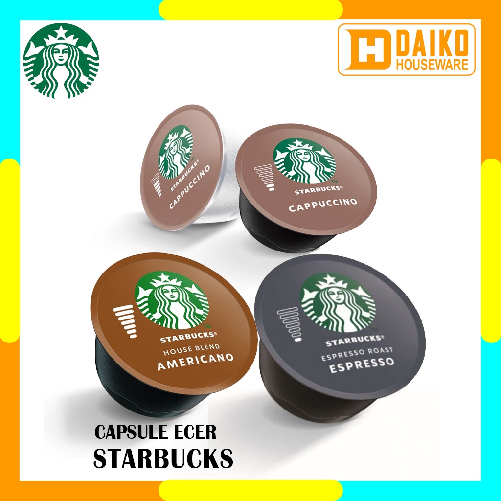 Capsule Nescafe Dolce Gusto Eceran Mix Rasa Original Nestle Starbucks Nescafe Dolce Gusto Cappuccino Grande Intenso Espresso Intenso Latte Macchiato Milk Tea Americano Flat White Ecer Harga Expired Date Panjang