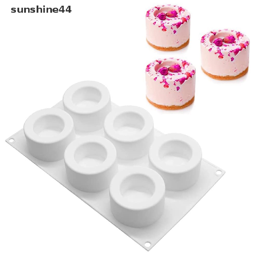 Sunshine Cetakan Puding / Kue / Mousse / Dessert 6 Sekat Bahan Silikon