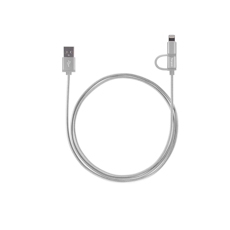 Kabel Data Targus ACC99505AP USB A to Lightning &amp; Micro USB 1,2M 2.4A - SILVER