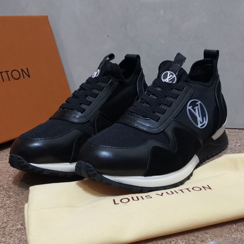 sepatu pria lv sneaker run away Kualitas mirror shoes lou is vuitton men cowok hitam top new brand