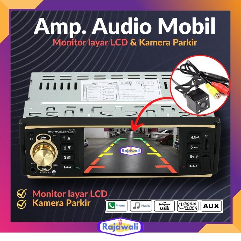Tape Mobil Bluetooth Amplifier Double Din Lengkap Aksesoris Interior Tipe Audio Video Receiver Stere