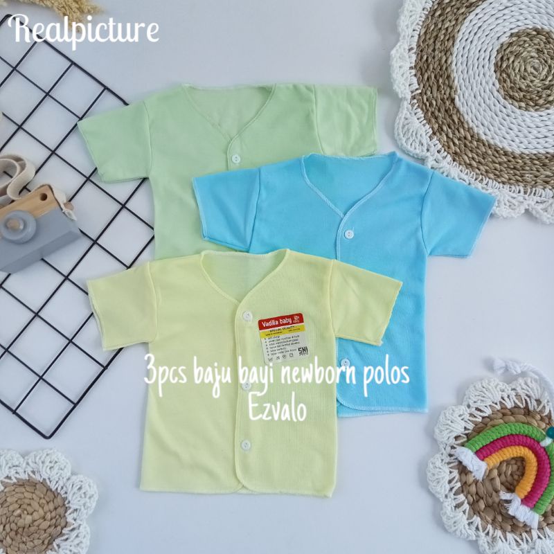 PROMO !!! 3PCS BAJU BAYI /BAJU BAYI NEWBORN WARNA POLOS