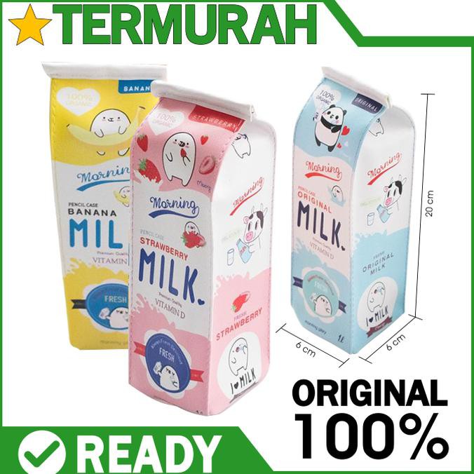 

Kotak Pensil Bentuk Kotak Susu / Milk Pencil Case / Tempat Pensil Unik - Merah BERGARANSI