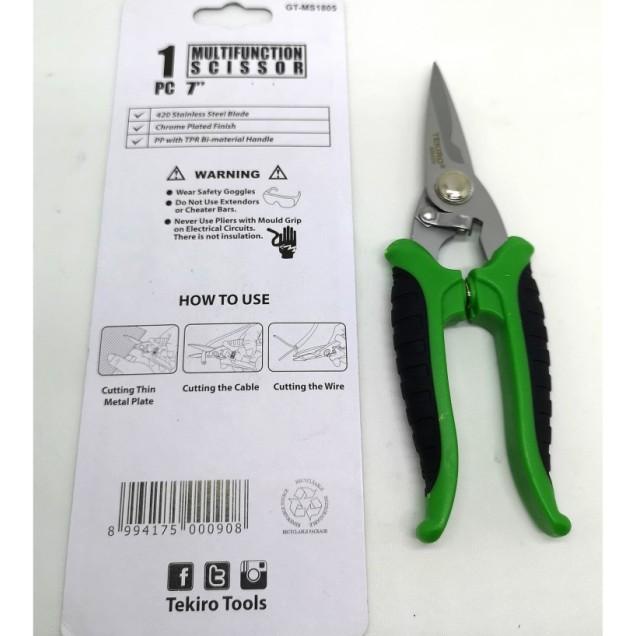 

Harga Spesial gunting serbaguna 7" GT-MS1805 Tekiro gunting seng - plat multifungsi Terjamin