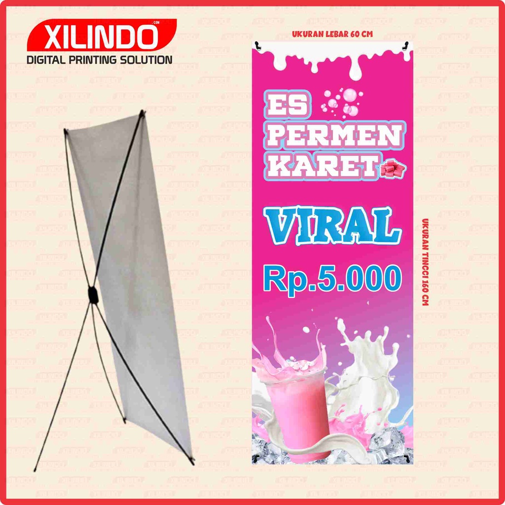PAKET STAND BANNER XBANNER ES PERMEN KARET VIRAL