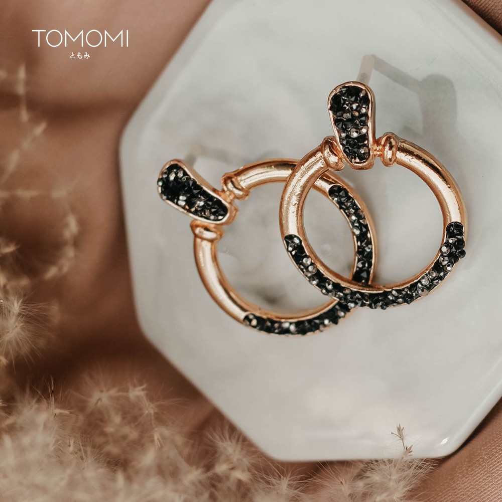 ANTING TUSUK STUD BULAT GOLD-BLACK