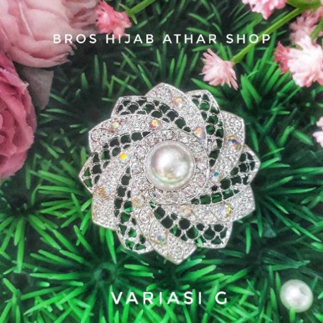 Bros bunga permata diamond swaroski /fashion muslim/bros kebaya/bros kutubaru