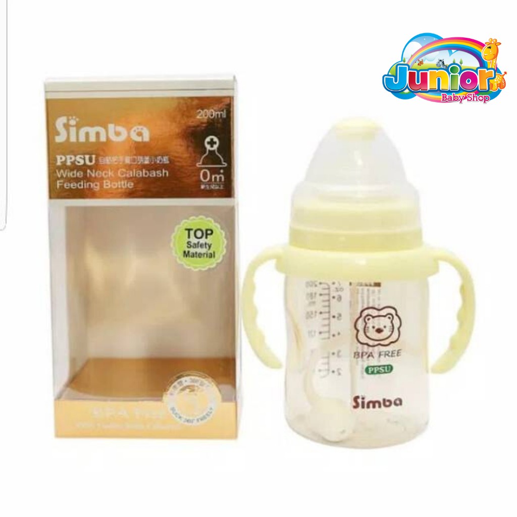 Simba PPSU Wide Neck Feeding Bottle With Straw and Handle 200ml