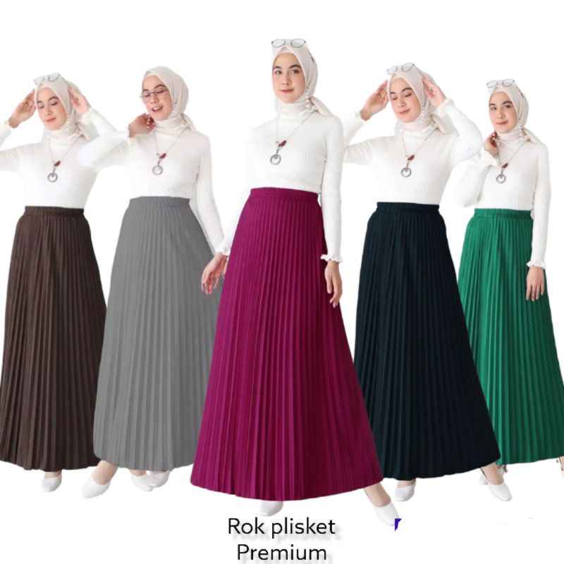 ROK WANITA PLISKET ( PREMIUM )