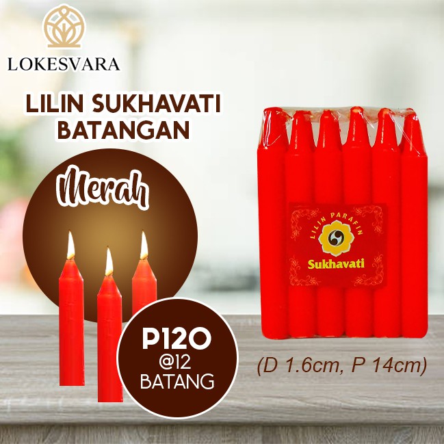 Lilin Sembahyang Parafin Sukhavati P120 Merah