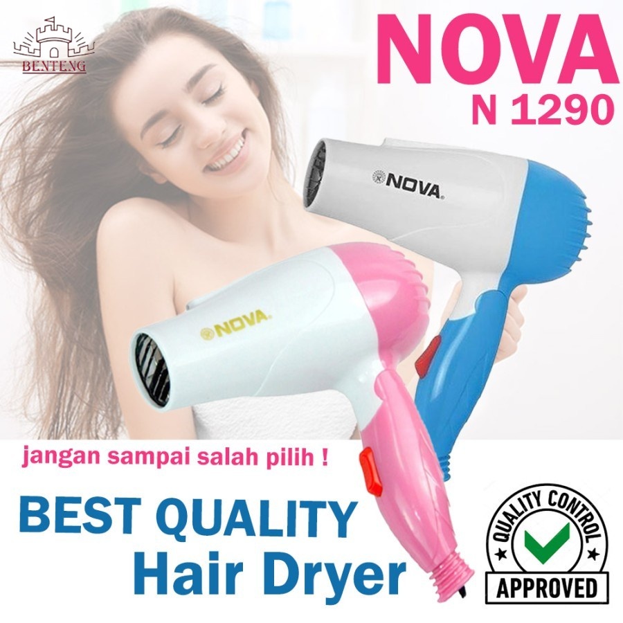 N1290- Pengering Rambut Mini Portable Hairdyer Travel Lipat Mini