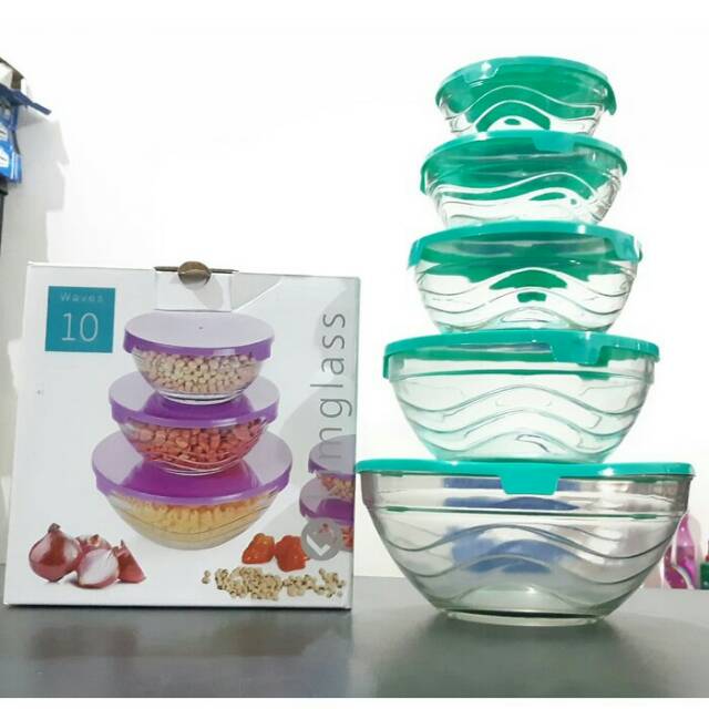 Kimglass Imperal Bowl Set Isi 5 - Mangkuk Sayur Salad Buah Makanan