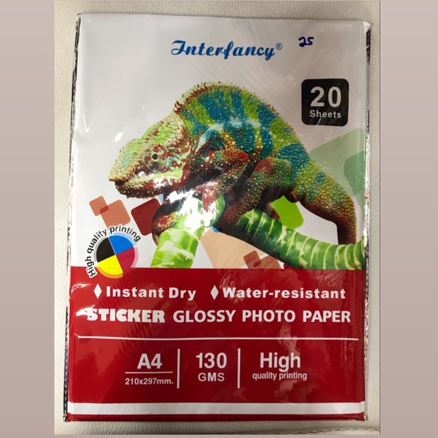 Interfancy A4 Sticker Glossy Photo Paper 130gsm