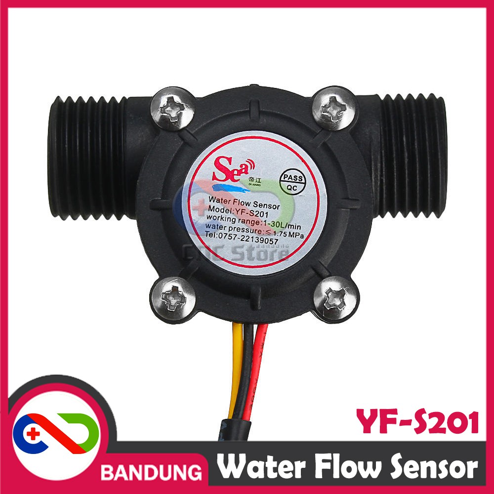 YF-S201 WATER FLOW SENSOR ALIRAN AIR HALL 1/2&quot; 1-30L/MIN 2.0MPA