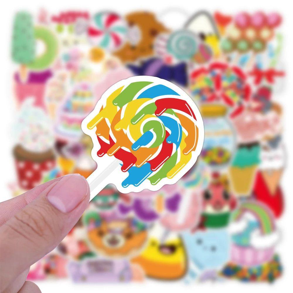 LANFY Colorful Candy Stickers Waterproof 50pcs /pack Stiker Gitar Koper Laptop Stiker Skateboard DIY Scrapbook