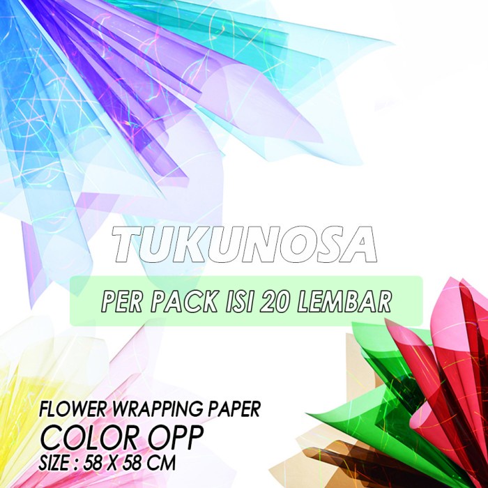 

PERPACK FLOWER WRAPPING PAPER COLOR OPP - PLASTIK OPP KERTAS BUKET TRANSPARAN WARNA KILAU