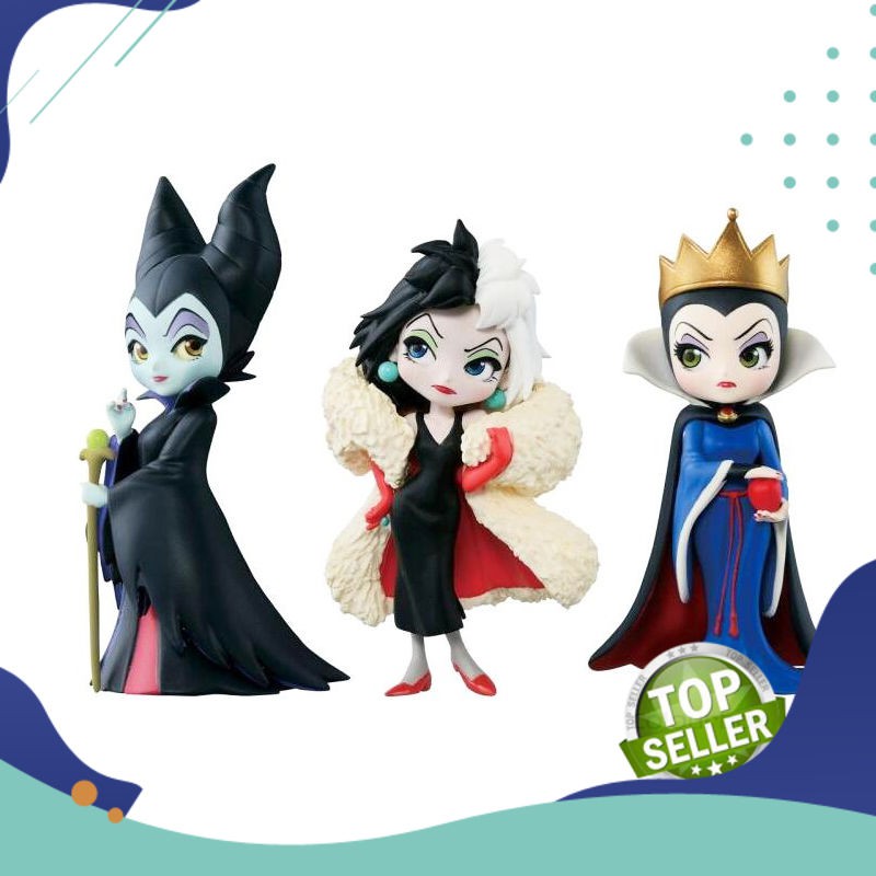 Action Figure Import Murah Baru 3 Pcs/set Q Posket Petit Penjahat Keturunan 2 Jahat Cruella De Vil Q