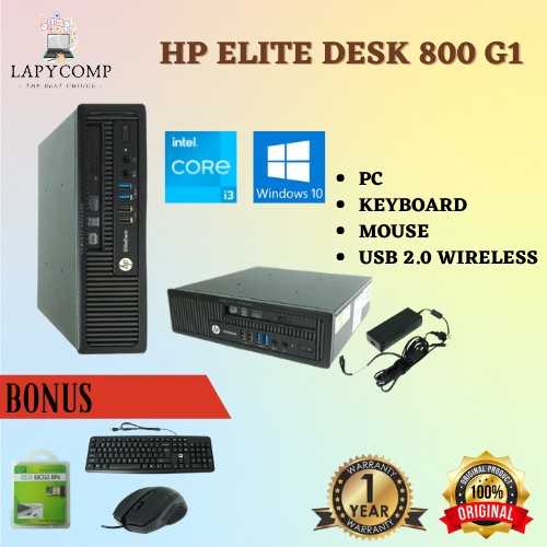 DISKON MURAH CPU NEW HP ELITEDESK 800 G1 | INTEL CORE i3 | 4 GB RAM | 500 GB HDD | GARANSI 1 TAHUN