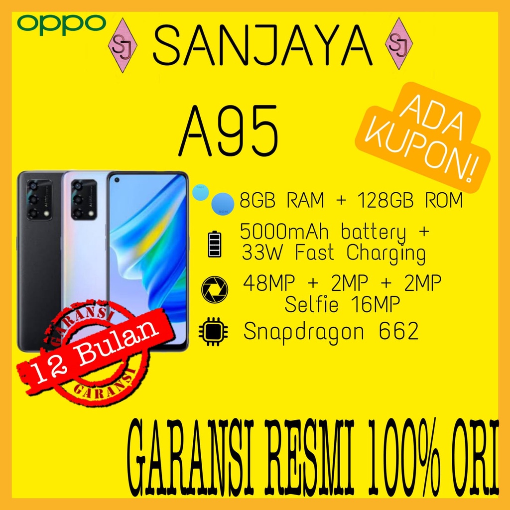 OPPO A95 8GB + 5GB Extended RAM + 128GB ROM