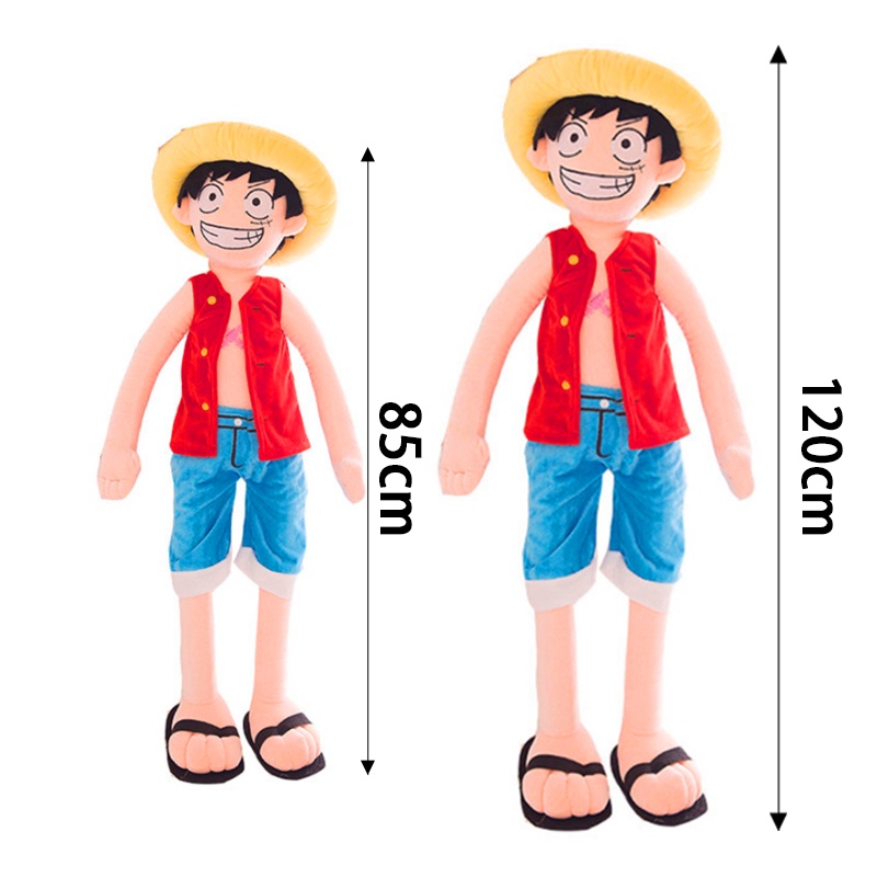 Big Size 85/120cm Japan ONE PIECE Luffy Cartoon Plush Doll Giant Luffy Soft Stuffed Toy Children Kids Gift Cotton Luffy Plush Toy