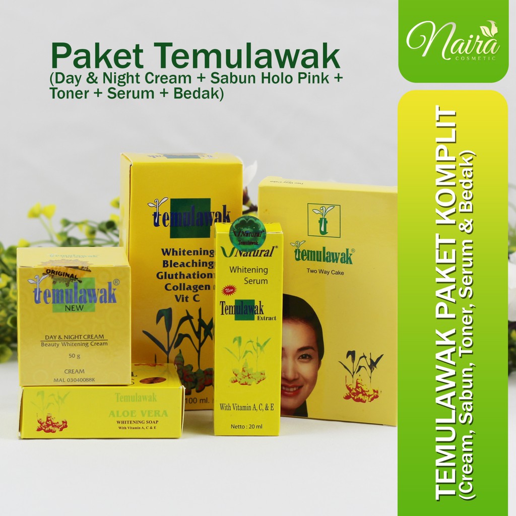 Temulawak Original - Paket Cream Temulawak Asli ( Cream, Sabun, Toner, Serum dan Bedak )
