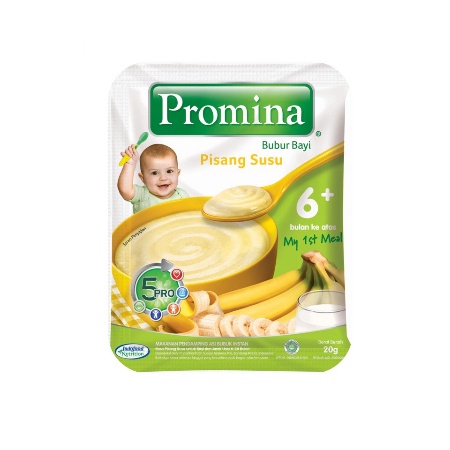 PROMINA BUBUR BAYI 20 gr SACHET 6+ Bulan Milky Beras Merah Ayam Kampung &amp; Jamur ens Pisang Susu Milky Beras Merah Smooth Kacang Hijau MPASI 6 bulan MP ASI Makanan Penamping asi 6m instan praktis mudah sehat 6+