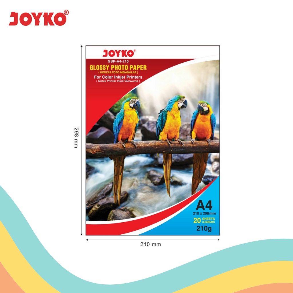 

GLOSSY PHOTO PAPER JOYKO A4 210 GR (1 PAK)