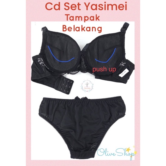 OliveShop ❤️ Set Bra BH Push Up Cup Tebal Celana Dalam Renda Lace Sexy Satu Set Yasimei Diamond