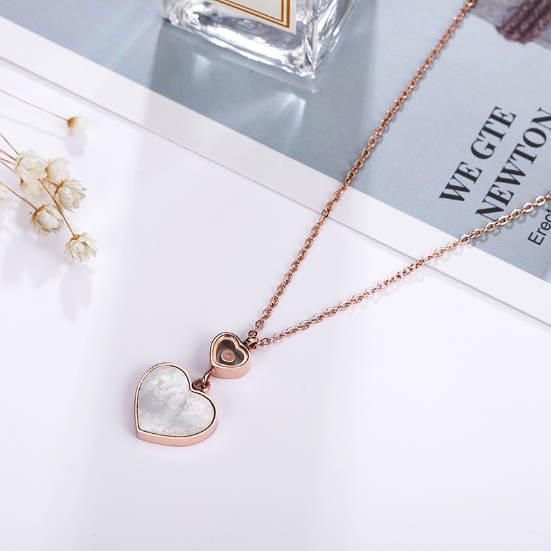 [New] Kalung love elegant titanium korea hadiah wanita cewek 316L anti karat KK164