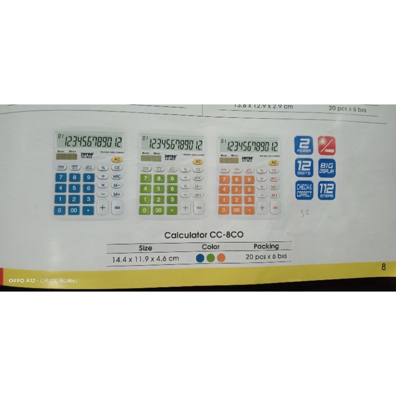 

calculator joyko cc-8co