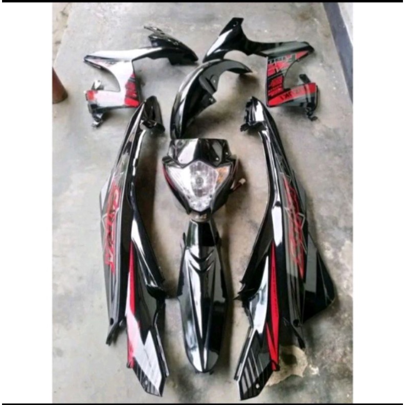 Cover Body Satria Fu Facelift fl full set halus Hitam Ber stripping 2013 2014 2015