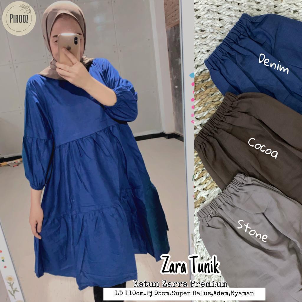 TUNIK WANITA LENGAN BALON PREMIUM. ZARA TUNIC POLOS TERBARU 2022 ORIGINAL BY PIROOZ