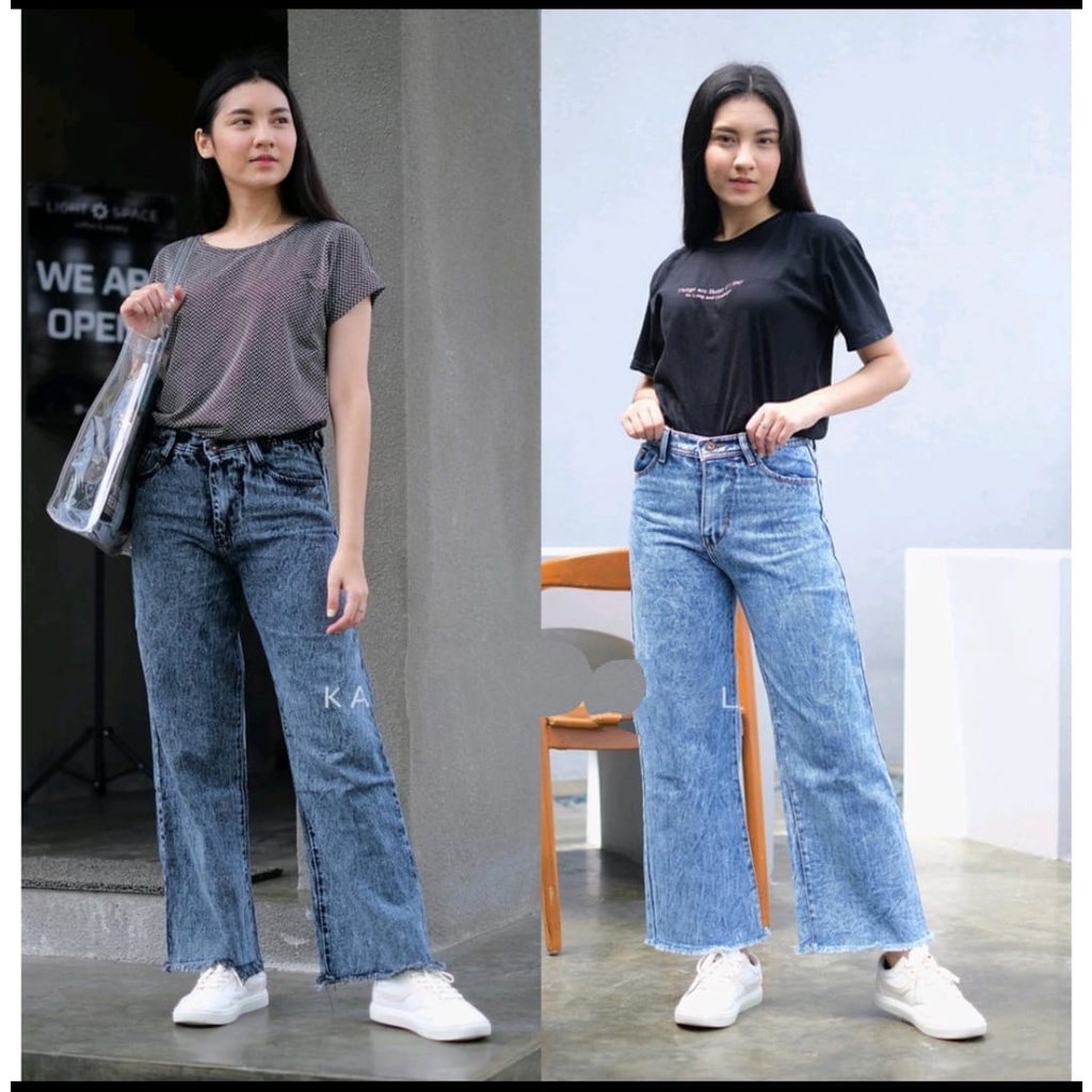 CELANA KULOT RAWIS SNOW BLACK WANITA//CELANA PANJANG WANITA//CELANA KULOT JEANS WANITA//CELANA KERJA WANITA//CELANA BOYFRIEND WANITA//CELANA KULOT WANITA TERBARU 2021//KULOT RAWIS JEANS WANITA 2021