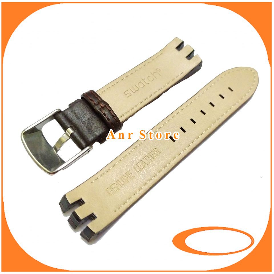 Tali Kulit Jam Tangan Swatch 21 mm Dark Brown