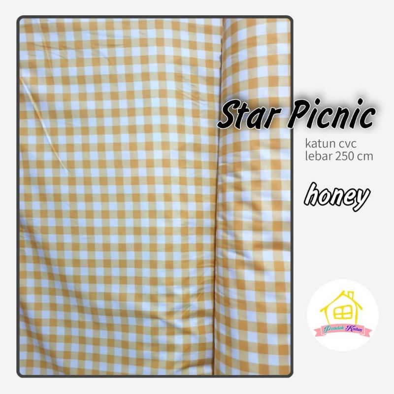 KAIN KATUN CVC STAR PICNIC HONEY