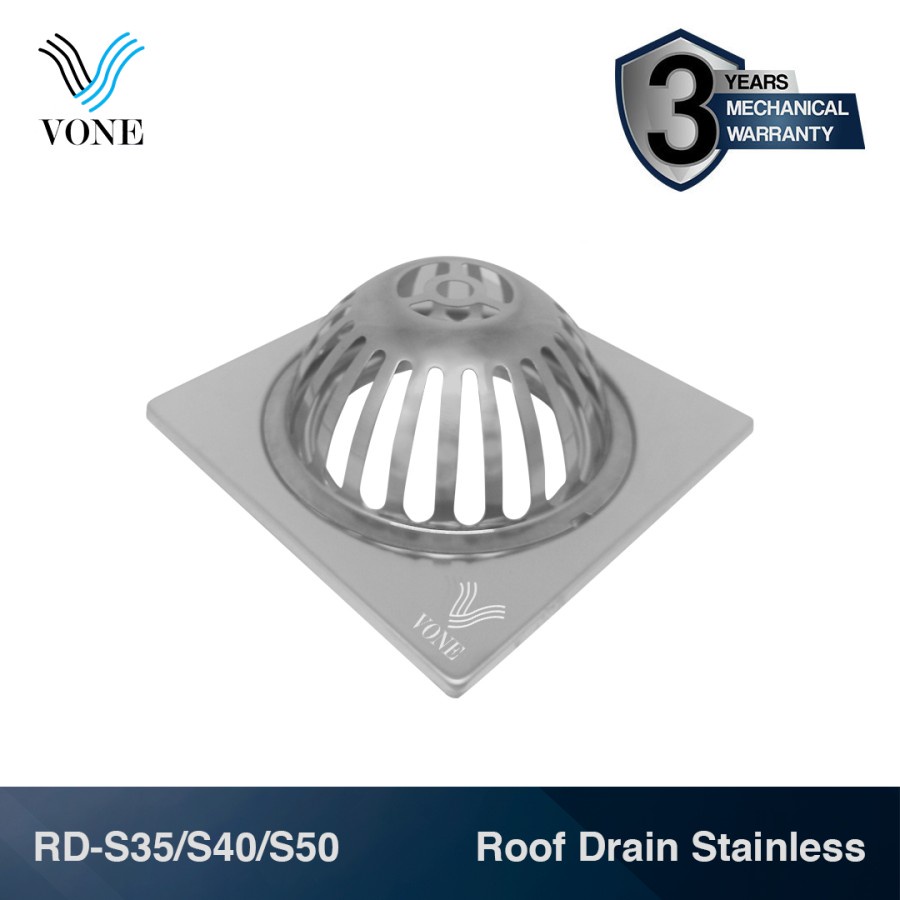 VONE RD S35 Roof Drain Saringan Atap Stainless 3 Inch