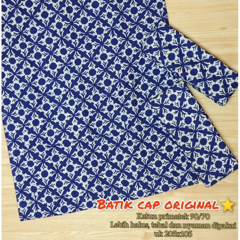Batik cap handmade (kain batik Pekalongan) warna biru