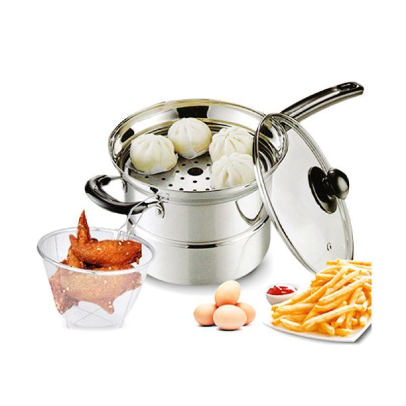 Panci Korea Murah Panci Fryer Steamer Kukus Wajan Deep Fryer Panci Stainless Steel Murah Panci Set